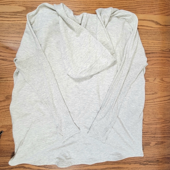 Athleta Purana Wrap Sweatshirt Womens Large Gray Pullover Hoodie Sweater YOGA - Picture 2 of 11